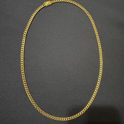 Cuban Chain 18k Gold Plated 22 Inch 5 Mm
