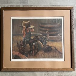 Norberto Buddy Reyes "Little Cowboy" Framed Signed Lithograph