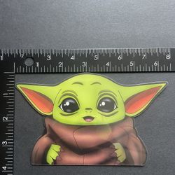 Baby Yoda (Grogu) holographic lenticular decal or 3D sticker