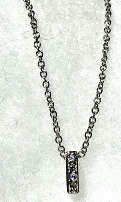 Eli K sterling silver & cz I initial necklace