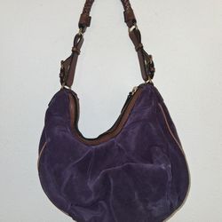 Banana Republic Purple Suede Large Shoulder Bag 