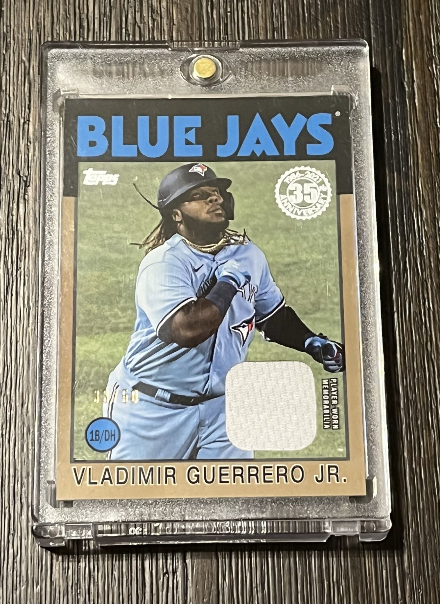 2021 VLADIMIR GUERRERO JR. Topps #86R-VG 1986 35th Anniv Jersey Relic #’d/50