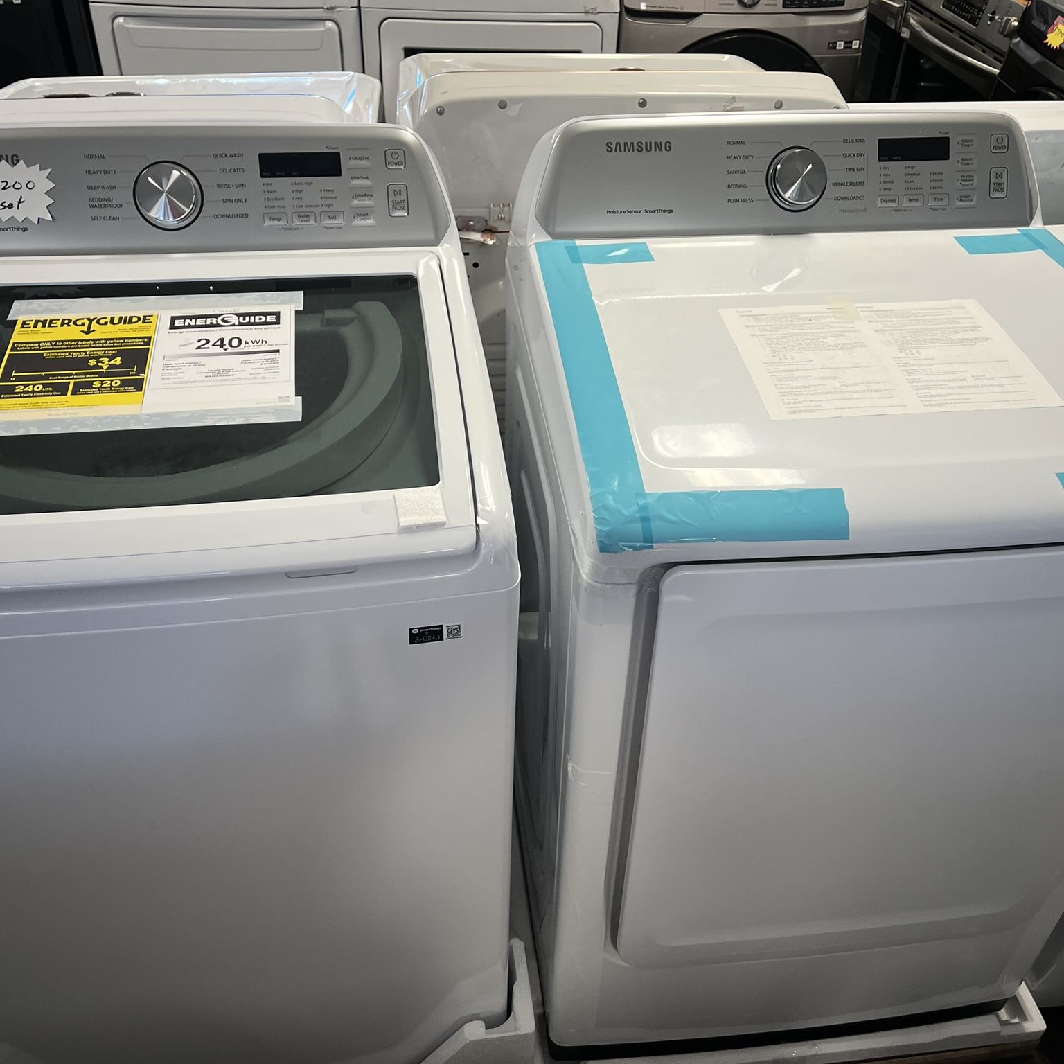 🚩🚩🚩 Sale!!! New Samsung Washer Dryer Set Top Loaders Washer With Agitator 🚩🚩