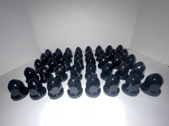 Semi Wheel Lug Nut Covers Gloss Black 33mm 