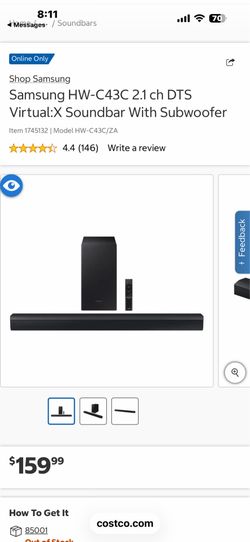Shop Samsung Samsung HW-C43C 2.1 ch DTS Virtual:X Soundbar With Subwoofer