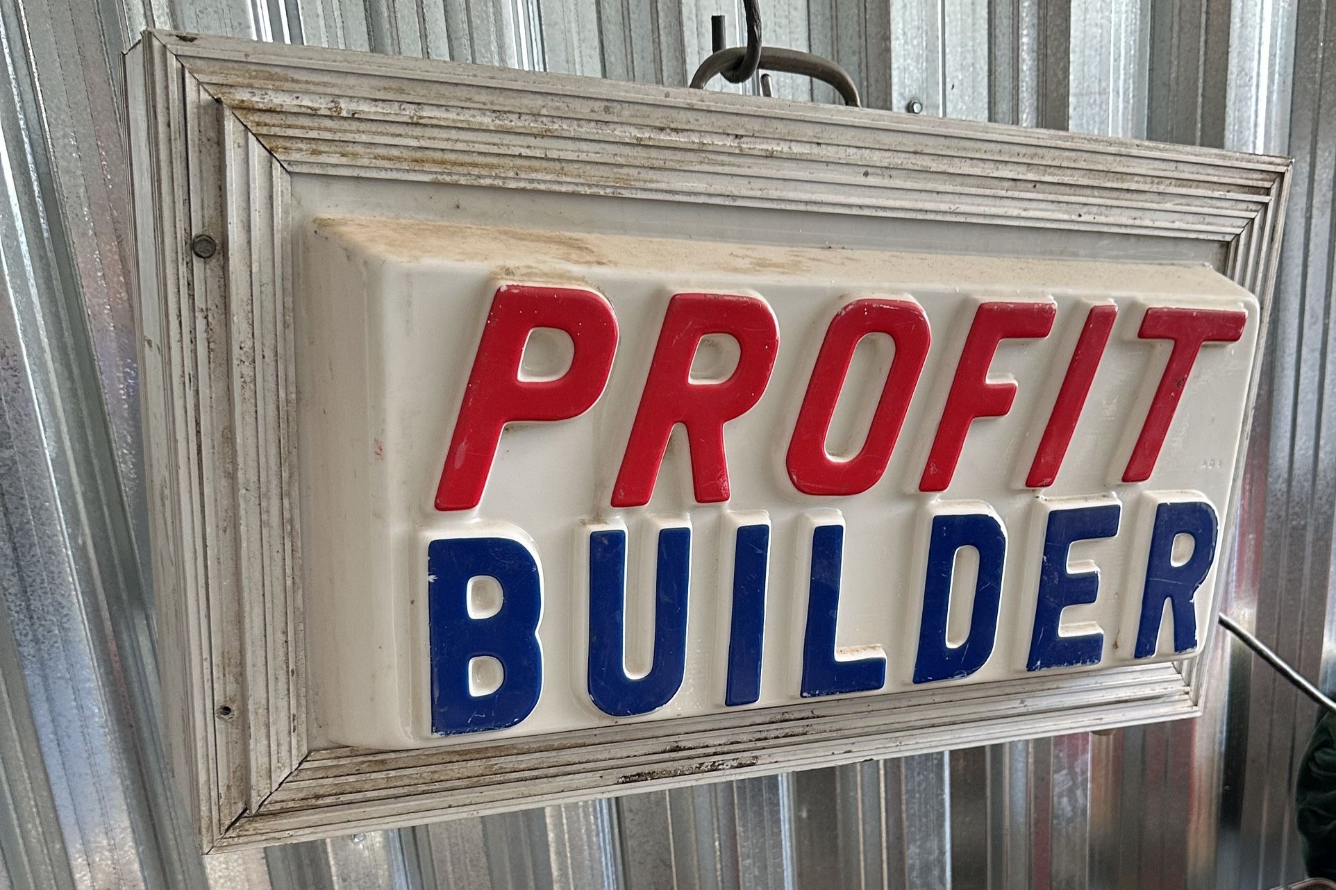 Antique PROFIT BUILDER Lighted Sign
