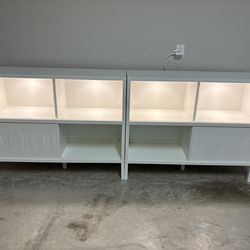 White display cases