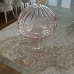 Pink Lucite Mushroom Vase