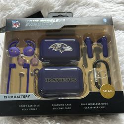 NFL Ravens Wireless Earbuds With Charging Case