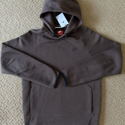 NEW Nike Sportswear Tech Fleece Men’s Pullover Hoodie Brown Size Medium