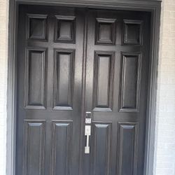 Solid Mahogany Double Entry Door – 8 ft x 6 ft – Excellent Condition