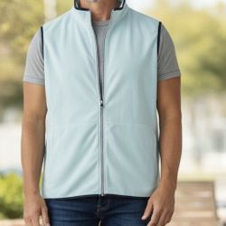 New Peter Millar Fleece Golf Vest Mens Size Large  Crown Sport Lightweight Full Zip Layers Warm