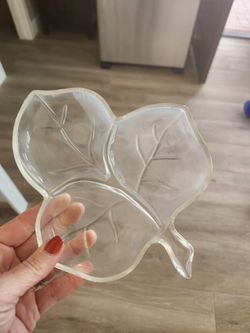 Fall Glass Leaf Dish 