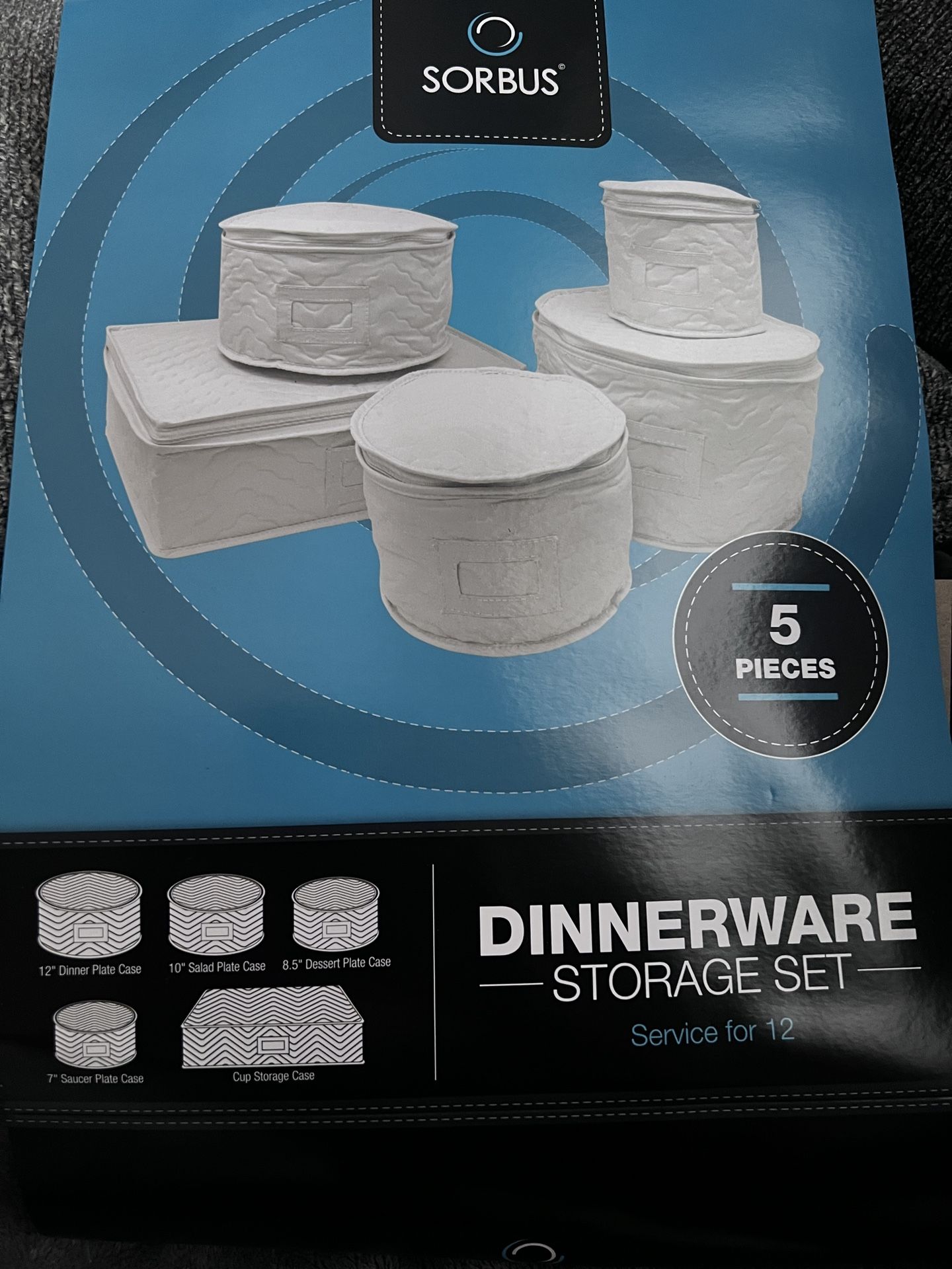 Five Piece Dinnerware Or Any Storage Container That Zip Up With Cushion Dividers