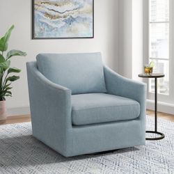 TODAY'S SPECIAL! $150: Hannah Light Blue Polyester Arm Chair (Set of 1) with Swivel Base