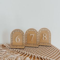 Arch Wood Table Number Signs