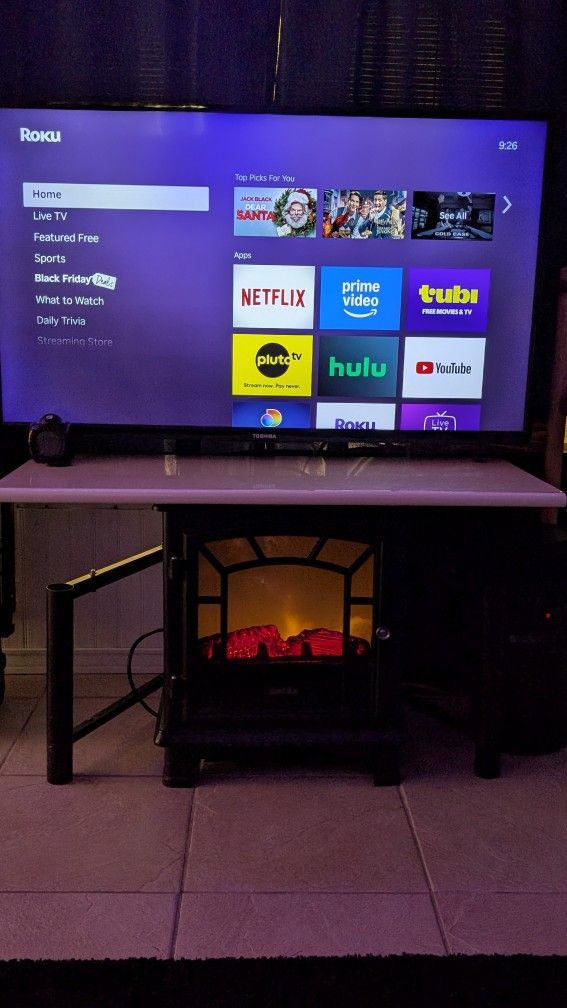π FOR SALE: 52β Toshiba TV with Chromecast Built-In β Excellent Condition π with TV Stand