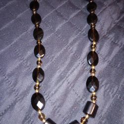 Smokey Quartz Chocker W/14kt Gold Clasp &Beads
