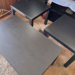 🍀IKEA Malm Coffee Table & 2 End Tables USED  Black Excellent Condition 