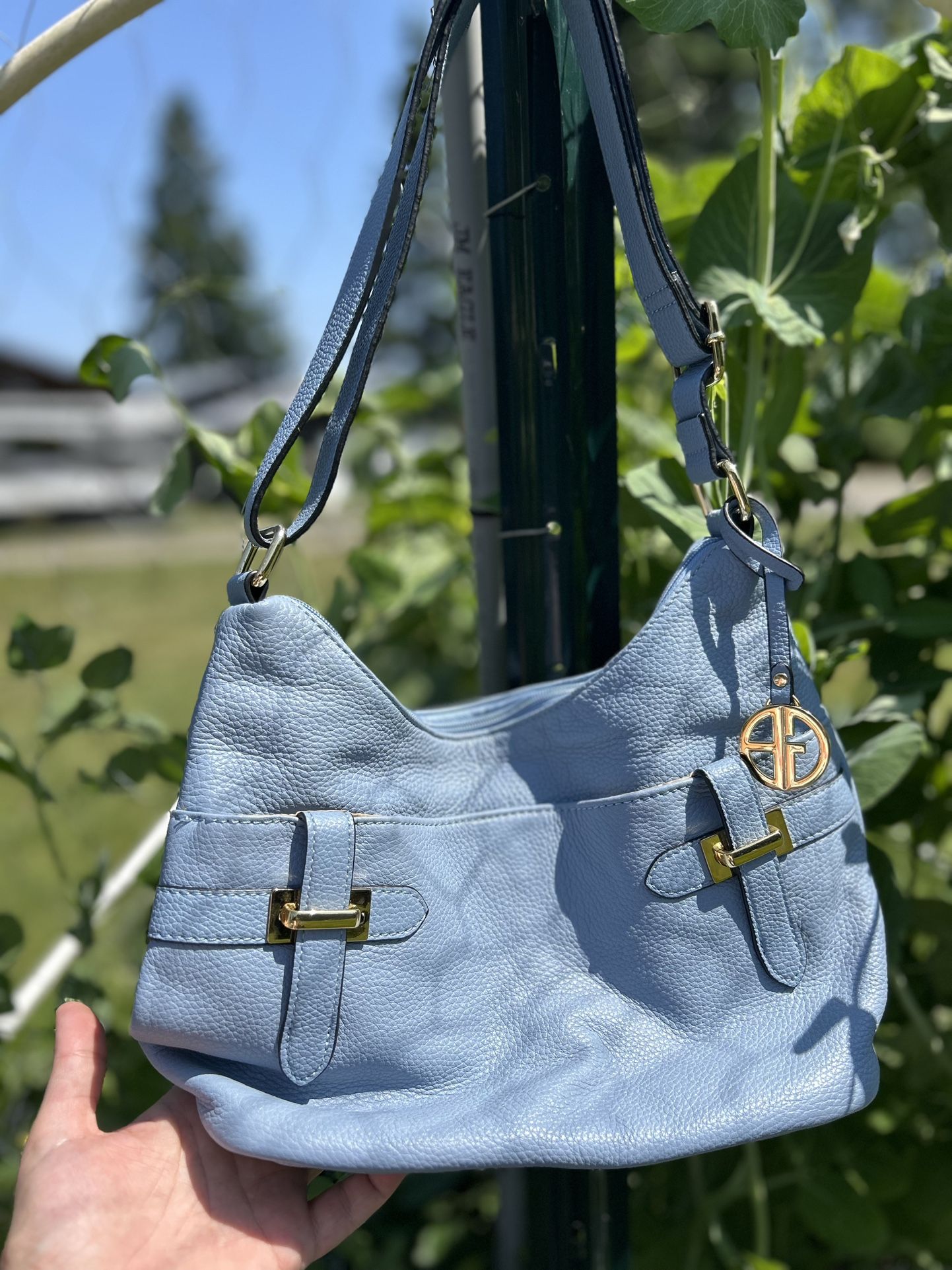 Buttery-Soft Blue Leather Purse
