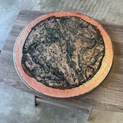 Lazy Susan 18” Bronze and Glass STUNNINGLY BEAUTIFUL 