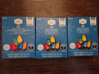 HOLIDAY C7 LED CHRISTMAS LIGHTS.  NIB 12.00 for all