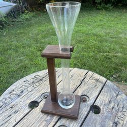 Half Yard of Ale Glass with Wooden Stand