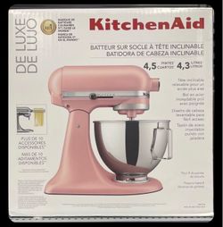 KitchenAid Deluxe Series 4.5 Quart Tilt-Head Stand Mixer with Stainless Bowl, Dried Rose, KSM97DR