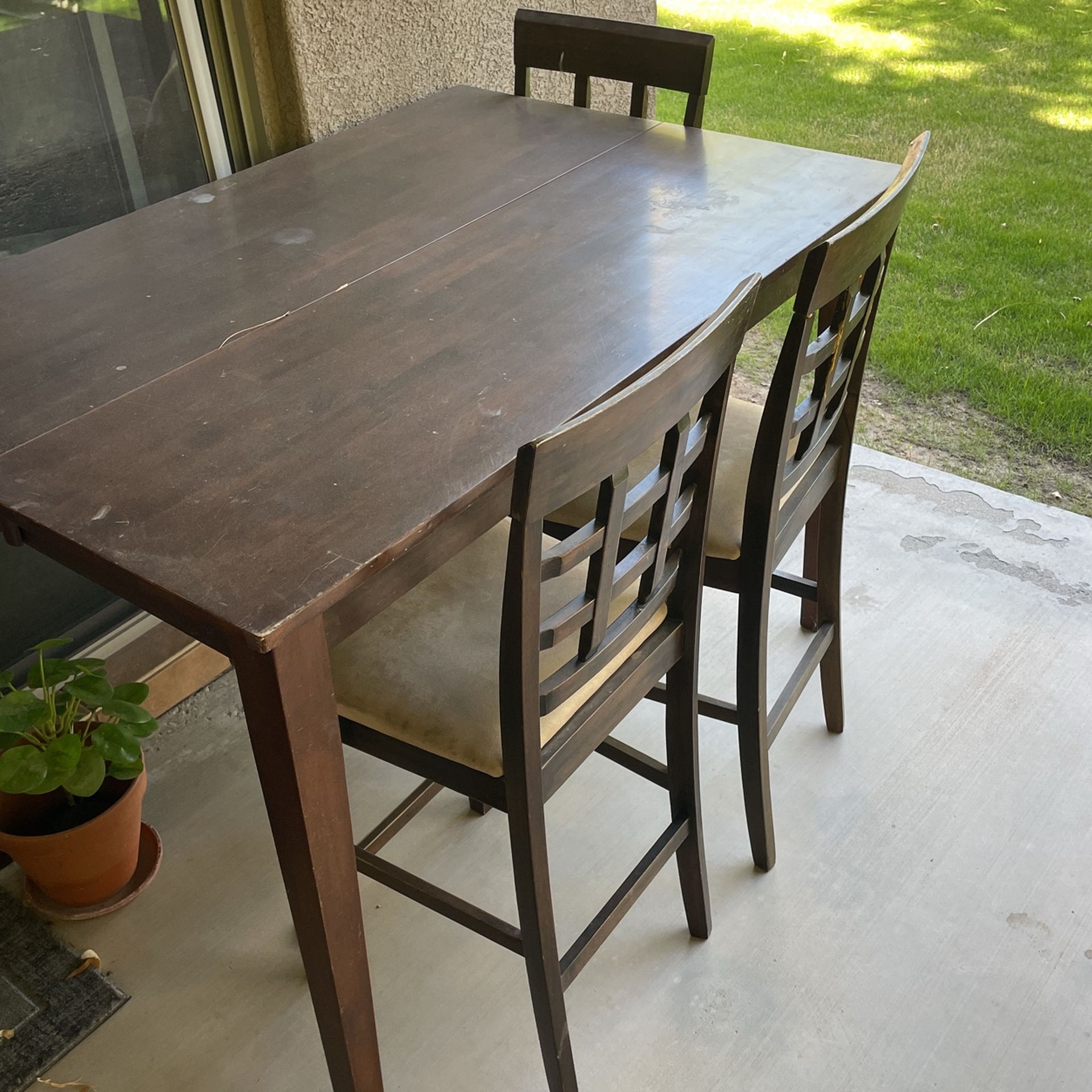 Dining Table With Three Chairs