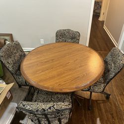 Solid Wood Table with Chairs