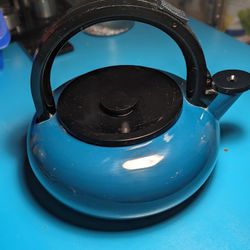 1980s Mod Cobalt Blue Michael Lax Tea Kettle 