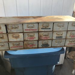 Steel Hardware Storage Chest 18 Drawers 34” x 11” x 11”