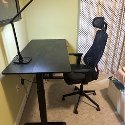 Adjustable Standing Desk + Ergonomic Chair Set – Excellent Condition!