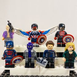 Falcon Winter Soldier Bucky Heroes 7pc Marvel Minifigures LEGO Compatible