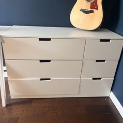 White storage drawers