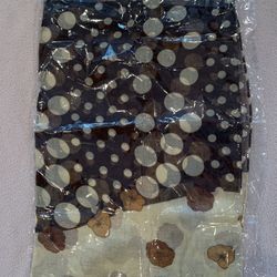 Women’s scarf Mini Brown Flower Polka Dot Print, Silky soft thin light,BNWT