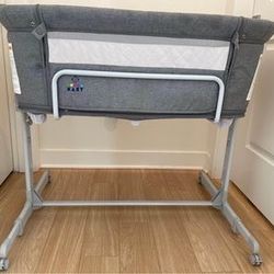 3 in 1 Baby Bassinet, Bedside Sleeper, & Playpen, Easy Folding Portable Crib (Grey)- KoolaBaby