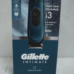 NEVER USED - Gillette Intimate i3 Men's Pubic Hair Electric Trimmer for Men, Waterproof, Blue