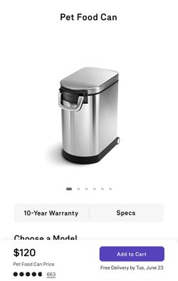 Simple Human Medium Dog Food Container - $85 OBO