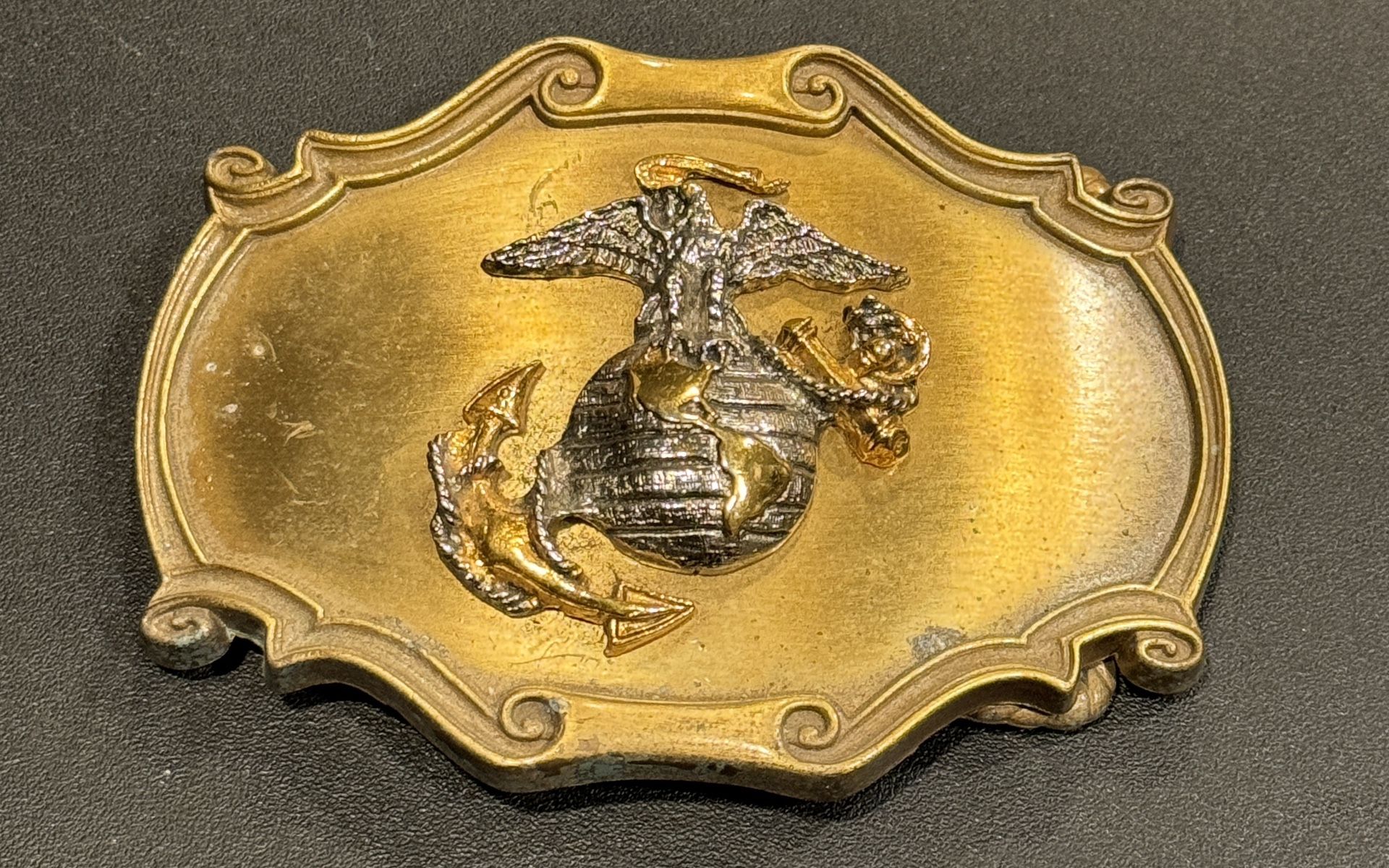 Vintage United States Marine Corps Collector Belt Buckle