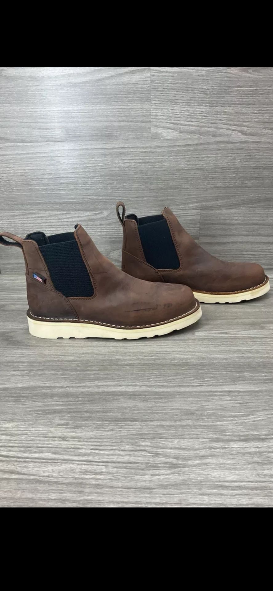 DANNER Men's BULL RUN CHELSEA 6" BROWN WORK BOOTS Pull On SZ 10.5