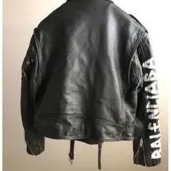 Balenciaga Tagged Leather Biker Jacket