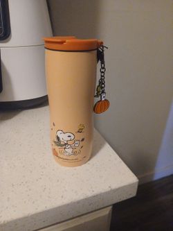 Starbucks Snoopy Peanuts Fall Tumbler with Pumpkin Charm