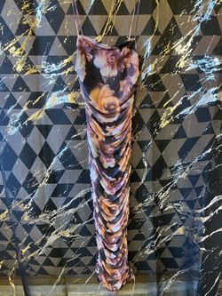 Black Floral Mesh Midi Dress