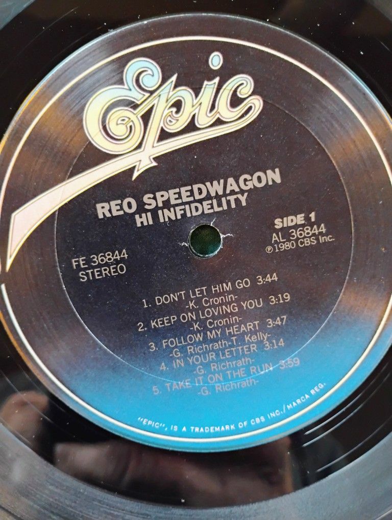 REO SPEEDWAGON "HI INFIDELITY" LP @1980 EPIC RECORDS