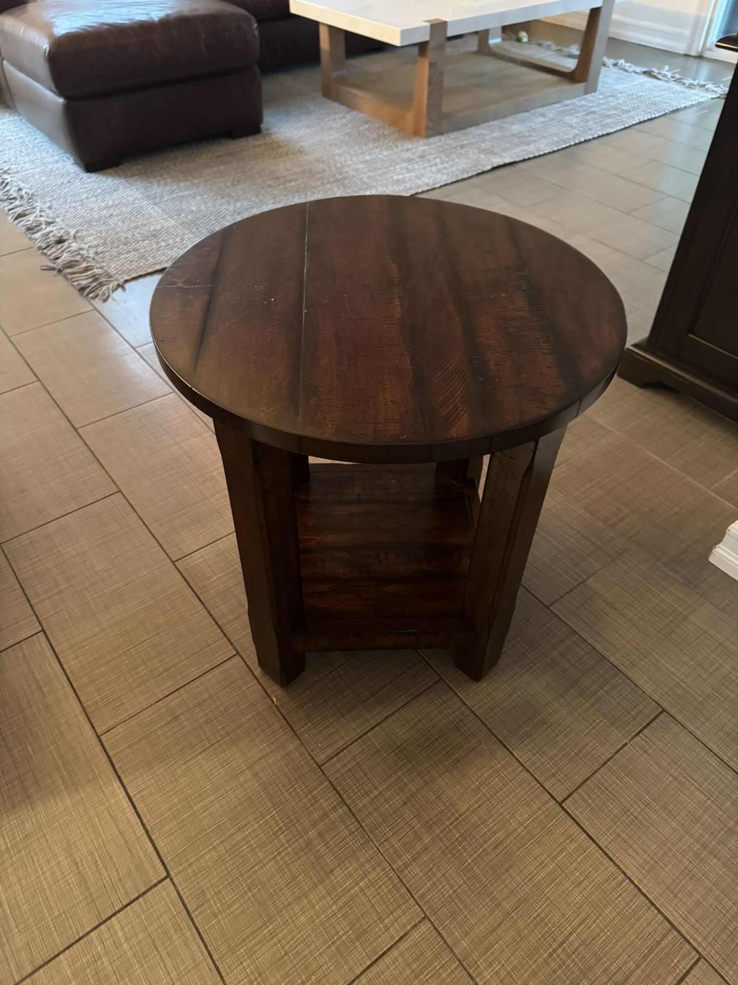 Pottery Barn Benchwright Round Side Table