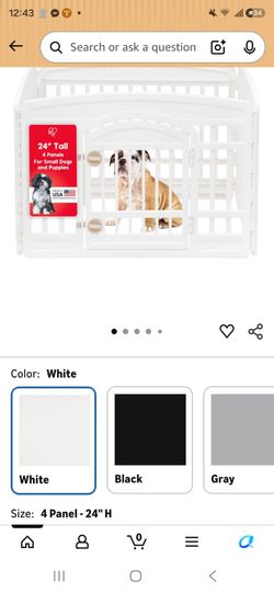 IRIS USA Dog Playpen with Door, 24” 4 Panel Pet Exercise