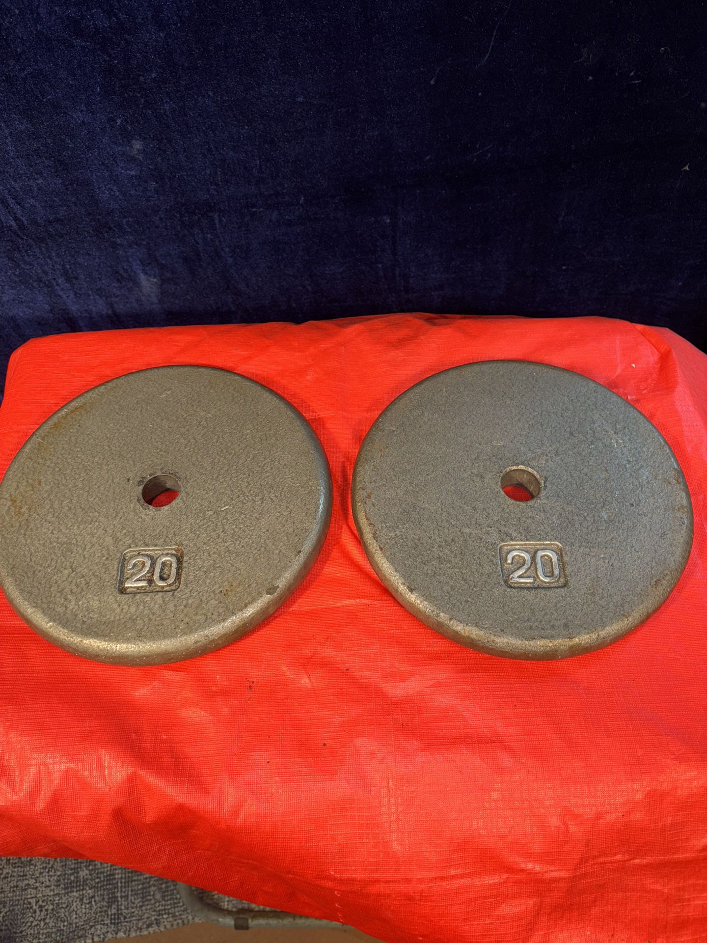 Two 20 lb Steel Weight Plates 