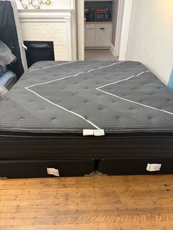 Queen Pillow Top Mattress with Box Spring
