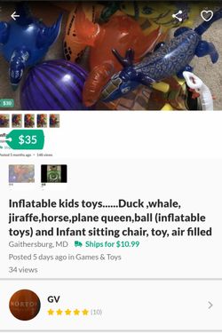 Duck ,whale, jiraffe,horse,plane queen,ball (inflatable toys) and kids chair all are included....